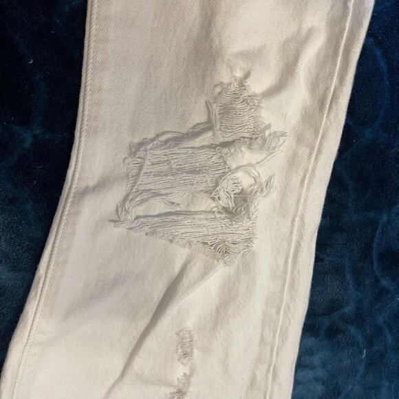LEVI'S Premium Denim Wedgie White Distressed Ripped Jeans Size 26 - Picture 3 of 6